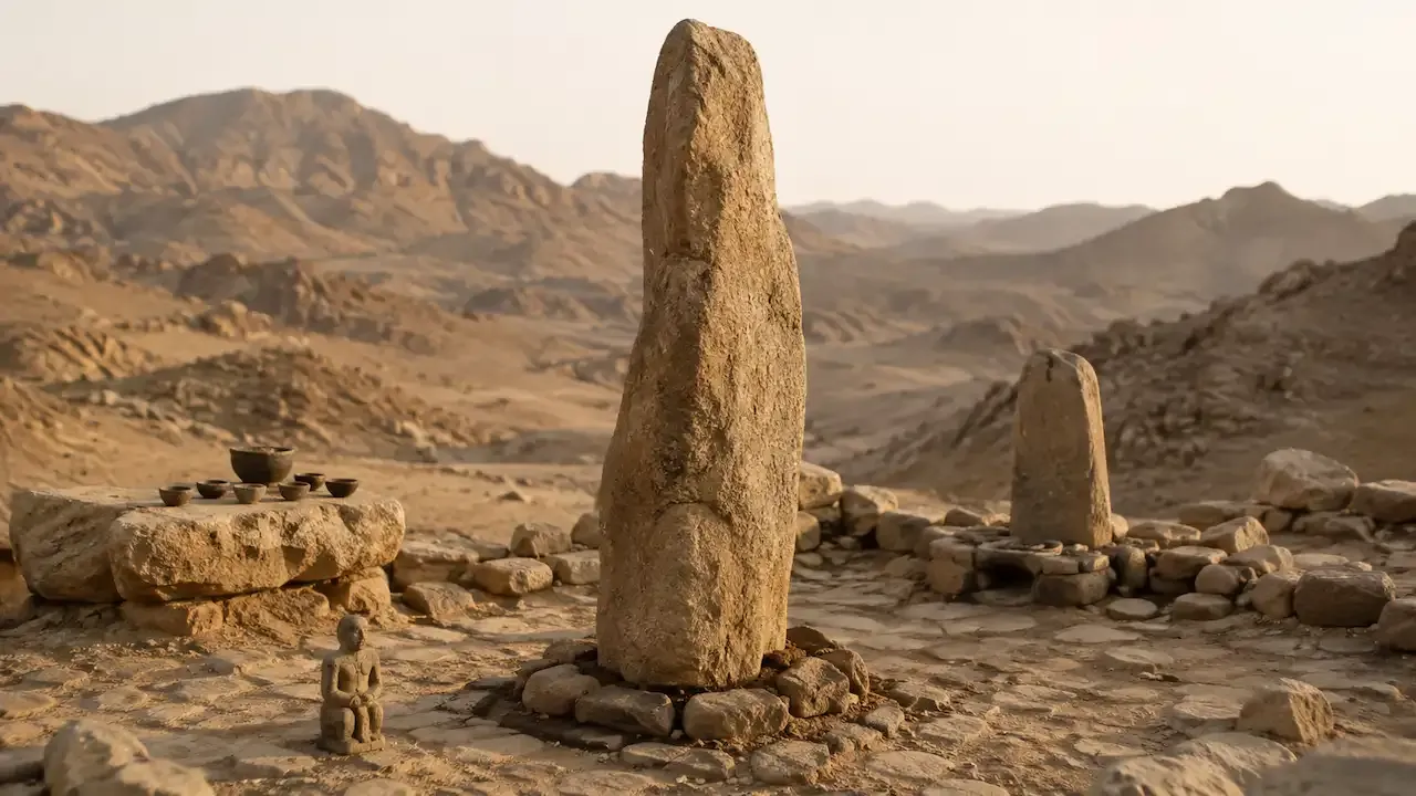 بازسازی تاریخی سنگ مقدس بی‌شمایل و اشیای آیینی در عربستان پیش از اسلام
